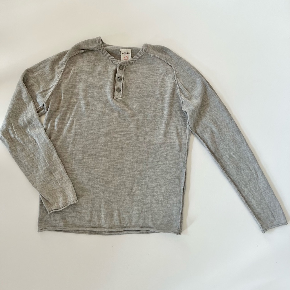 Fossil Mens Lightweight Henley Sweater